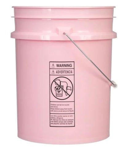 House Naturals 5 Gallon Premium HPDE Plastic Bucket - Made in USA Food Grade Storage Container, BPA Free All Purpose Pail (4, Pink) - color: Pink