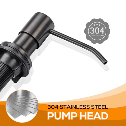 Soap Dispenser for Kitchen Sink, Lotion Dispenser for Kitchen Sink Stainless Steel Pump Head, with 17 Ounce Soap Bottle Refill from The Top,Soap Pump for Kitchen Sink Gun Metal - color: Gun Metal