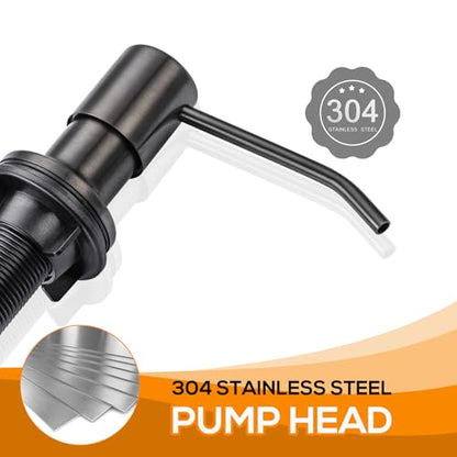 Soap Dispenser for Kitchen Sink, Lotion Dispenser for Kitchen Sink Stainless Steel Pump Head, with 17 Ounce Soap Bottle Refill from The Top,Soap Pump for Kitchen Sink Gun Metal - color: Gun Metal