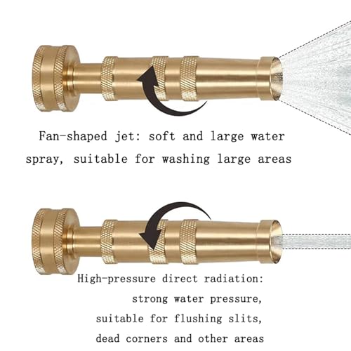 High-Pressure Brass Adjustable Twist Nozzle, Garden Hose Heavy Duty Nozzle Sprayer for Car Washing, Cleaning,Patio, Lawn,2-Pack ﻿ - size: 1.2*1.2*4