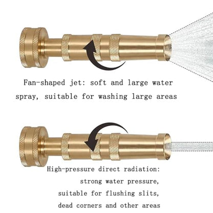 High-Pressure Brass Adjustable Twist Nozzle, Garden Hose Heavy Duty Nozzle Sprayer for Car Washing, Cleaning,Patio, Lawn,2-Pack ﻿ - size: 1.2*1.2*4