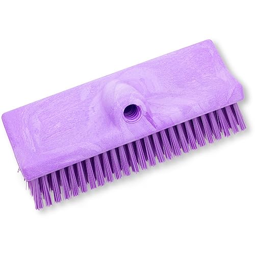 SPARTA 40423EC68 Plastic Floor Scrub Brush, Wall Brush, Equipment Brush With Nonabsorbent Bristles For Industrial Kitchens, Hospitals, Commercial Cleaning, 10 Inches, Purple, (Pack of 2) - color: Purple