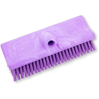 SPARTA 40423EC68 Plastic Floor Scrub Brush, Wall Brush, Equipment Brush With Nonabsorbent Bristles For Industrial Kitchens, Hospitals, Commercial Cleaning, 10 Inches, Purple, (Pack of 2) - color: Purple