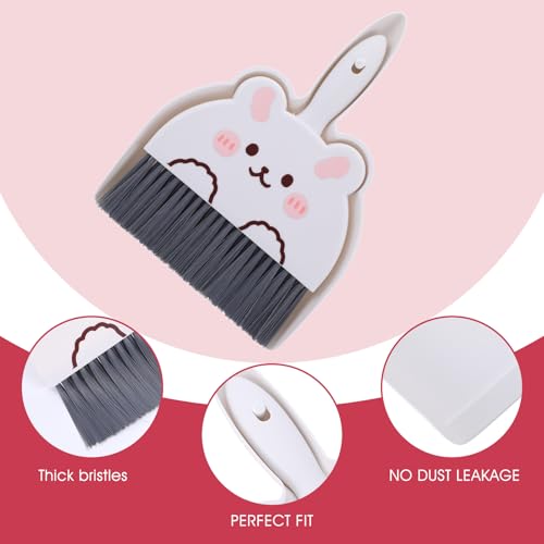 Upgrade Small White Broom and Dustpan Set, Hand Dustpan and Brush Set, Cute White Mini Broom and Dust pan Sets, Little Dust Pan for Home Use Tabletop Debris Cleaning Pet Guinea Pig Cages - color: Gray