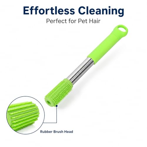 Carpet Rake for Pet Hair Removal, Rubber Broom Cleaning Brush, Telescopic Floor Broom, Pink, Adjustable Length - Multi - Functional, Non - Stick Hair Removal, Ideal for Home and (Green) - color: Green