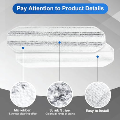Aifacay Mop Pads for O-Cedar H2prO Flat Mop System, PP Fibers Added Microfiber Mop Replacement Pads for H2prO Flat Mop, 3 Pack Reusable Wet&Dry Mop Refills for Tough Stains Removal - color: Flat Mop Pads-3 Pack