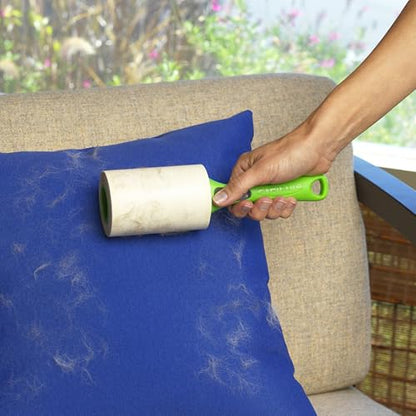 Evercare Pet Hair Lint Rollers All Purpose Use 100 Easy-Tear Sheets Per Roll Reusable Sticky Roller Pets Cat & Dog Hair Remover Contoured Handle for Furniture Clothing & Cars, Set of 2, Green - size: Pack of 2 (200 Sheets)