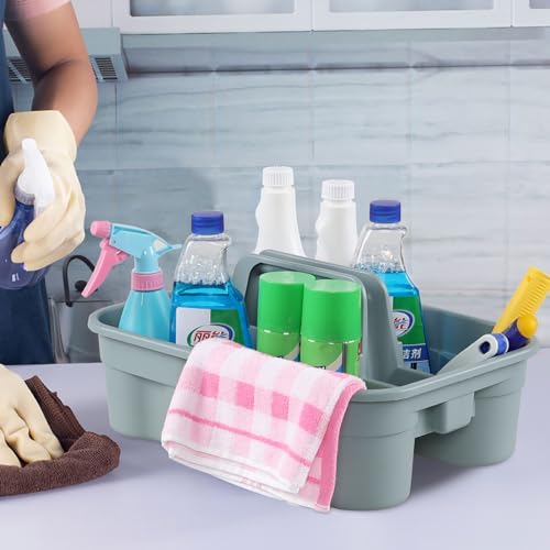 Ramddy Compartment Plastic Cleaning Caddy Basket, 4 Packs | Multipurpose, Commercial, Household Organizer Caddies