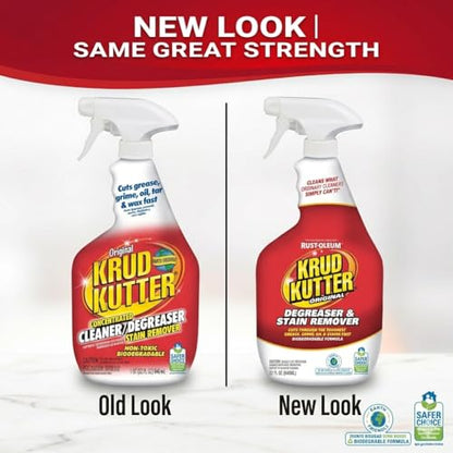 Krud Kutter Original Cleaner Degreaser Spray, 32 oz | Cuts grease, oil, grime, tar and wax. Water-based formula. Leaves no residue.