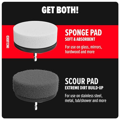 Dirt Devil Foam Sponge Pad Cleaning Set, 3 Piece, 3.5" Sponges, for Use on Glass, Mirrors, Hardwood and More, Soft and Absorbent, Cleaning Sponge Drill Attachment - style: Sponge Pad Kit