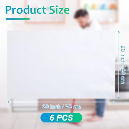 Newwiee 6 Pcs Extra Large Microfiber Cleaning Cloth 30" x 20" Washable Reusable Microfiber Towel Streak Free Lint Free Cloth for Cleaning Home Glass Office Window Bathrooms (White) - color: White