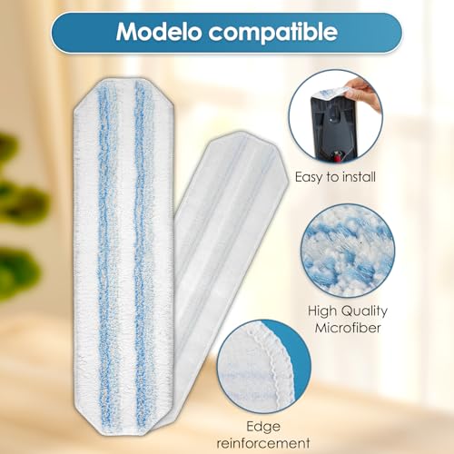 (5 Pack) H2prO Replacement Mop Pads Compatible with O-Cedar H2prO Mop, Microfiber Mop Head, Washable Mop Cloths, Mopping Pad, H2 Pro Mop Pad Refill Accessories