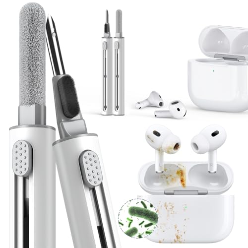 Inesore Cleaner Kit for Airpods Pro 3 2 1 Series,Multi-Function Cleaning Pen Tool for Earbuds Headphone iPhone Camera Electronic Devices,with Soft Brush Flocking Sponge -White - color: A1-White