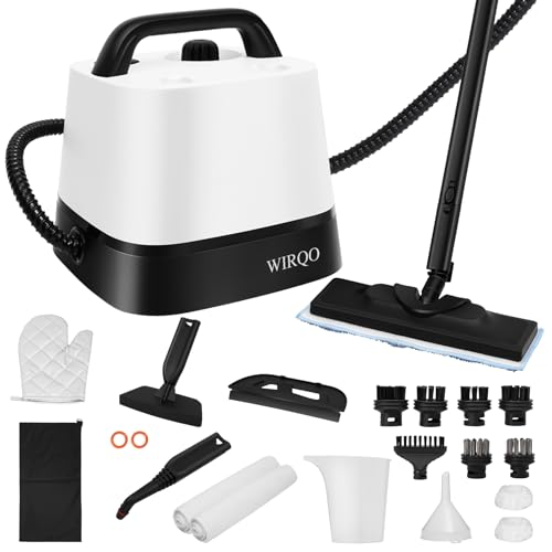 Steam Cleaner with 24-Piece Attachments, Multipurpose Steamer Mop for Home, Floor, Car, Grout, Tile, Furniture, Carpet, Couch, Window, Wall, Upholstery, Oven Grease, Canister, 1.5L Tank