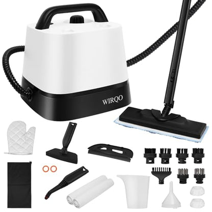 Steam Cleaner with 24-Piece Attachments, Multipurpose Steamer Mop for Home, Floor, Car, Grout, Tile, Furniture, Carpet, Couch, Window, Wall, Upholstery, Oven Grease, Canister, 1.5L Tank