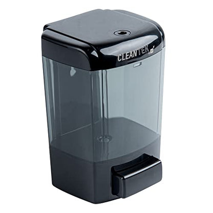 Clean Tek Professional 23.7 Ounce Manual Soap Dispenser, 1 Wall-Mountable Soap Dispenser - With Security Key, Black Plastic Refillable Soap Dispenser, Push Mechanism, Transparent Tank - Restaurantware - color: Black