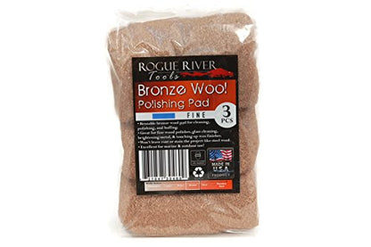 Rogue River Tools Bronze Wool Pads (3pc) - Fine - style: Fine