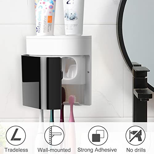 GFWARE Replacement Adhesive Strip for Black Blue Toothbrush Holder Toothpaste Dispenser Wall Mounted (2 PCS) - color: Transparent