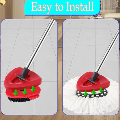 Spin Mop Heads Replacement for O-Cedar EasyWring Spin Mop Microfiber Refill, Replace Heads for O Cedar Easywring 1 Tank with 2 Pack Refills, 1 Chenille Head,1 Pack Scrubber Head, 1 Base for Ocedar - size: 3 Mop Head & 1 Upgraded Scrubber & 1 Base