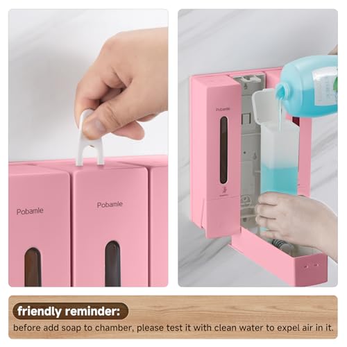 1984 Shower Soap Dispenser Bathroom Set Shampoo Conditioner Body Wash Dispenser Wall Mounted Shower Shampoo Dispenser 3 Chamber No Drill for Home Star Hotel 3 x 400ml Pink - color: Pink 3 Chamber