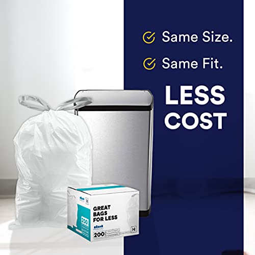 Plasticplace Custom Fit Trash Bags, Compatible with Simplehuman Code Q (50 Count), 13-17 Gallon Drawstring Garbage Liners, Heavy Duty Tear-Resistant - size: 50 Count (Pack of 1), style: Unscented