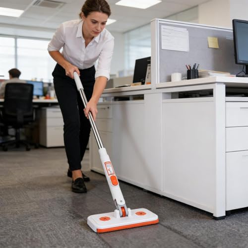 Clip Mop - Stainless Steel 86*16*8cm | Grip Mini Mop | Clip Mopstick Reusable Cloths for Home Living Room Bathroom Office Corner Dry Wet Sweeping Cleaning