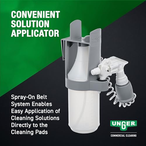 Unger Commercial SpeedClean Window Cleaning Kit, 11-Piece Set, 8-Inch Pad Holder with Microfiber Pads, 6-Foot Reach