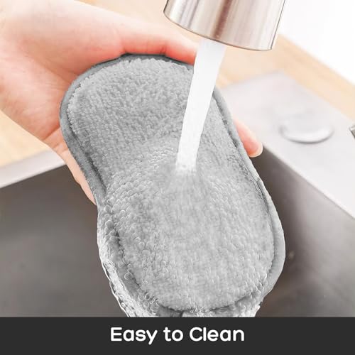 1 Pack Daul-Sided Kitchen Sponges, Non-Scratch, Reusable Microfiber Dish Scrubbers for Pots, Pans, and Non-Stick Cookware, Heavy Duty Cleaning Sponge Pads for Home Use