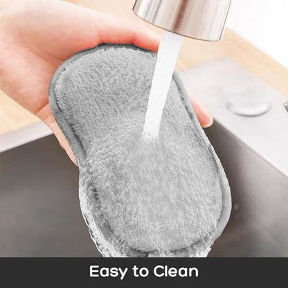 1 Pack Daul-Sided Kitchen Sponges, Non-Scratch, Reusable Microfiber Dish Scrubbers for Pots, Pans, and Non-Stick Cookware, Heavy Duty Cleaning Sponge Pads for Home Use