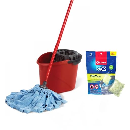 O-Cedar Quickwring Bucket & MF Cloth Mop + 1 Citrus PAC (Variety Pack) - size: QW +1 MF W/Citrus PACS