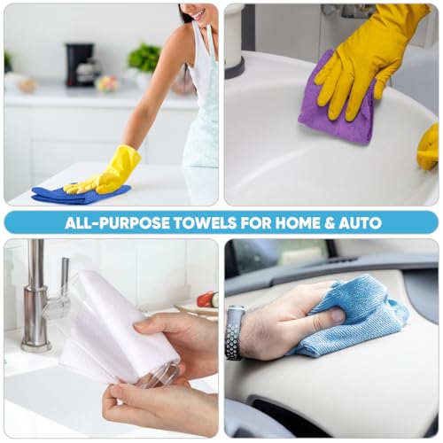 AIDEA Microfiber Cleaning Cloth Roll, 50PK, Reusable Paper Towels Tear Away Cloth, Microfiber Towels Washable Shop Rags, Lint Free Cleaning Rags for House, Kitchen, Window, 11.5"×11.5", Dark Blue - color: Dark Blue