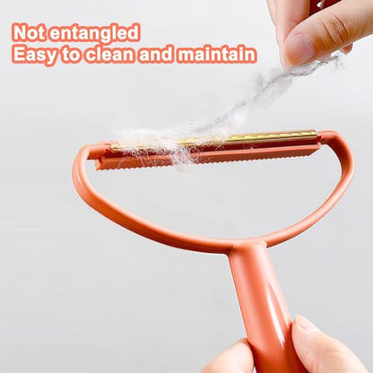 Double Sided Lint and Pet Hair Remover, Orange Fabric Shaver and Fuzz Remover Tool for Clothes, Sofa, Carpet, and Upholstery Cleaning