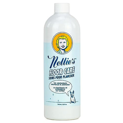 Nellie's Floor Care – Plant-Based Floor Cleaner for Hardwood, Tile, Ceramic, and More – Effectively Lifts Dirt and Odors – Fresh Lemongrass Scent (25 fl oz) - Made in Canada