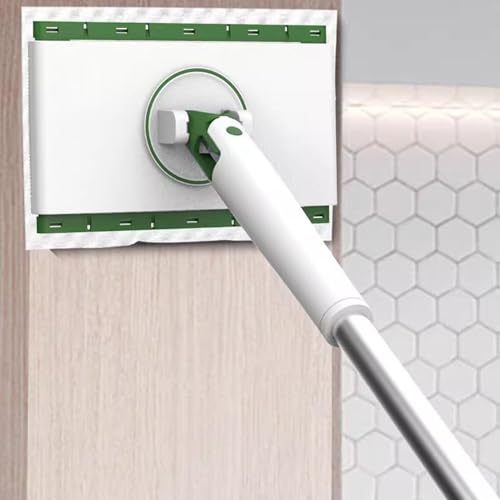 No Touch Clamp Mop, Reusable Hardwood Floor Cleaner, 4 Cloths, Efficient Cleaning Tool for Tile, Glass, or Wood Surfaces, Apartment and Homes Floor Mop, Easy Maintenance - size: 95cm