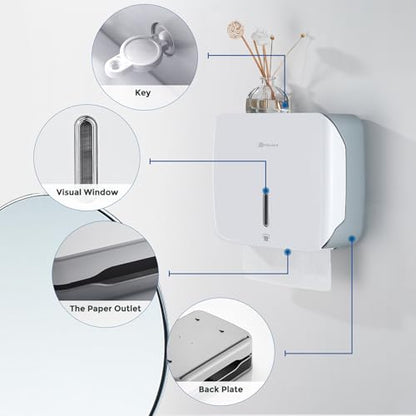 Paper Towel Holder Dispenser Wall Mount,Multifold/Trifold/C Fold Hand Towel Dispenser,Commercial Paper Towel Dispenser for Bathroom Tissue Dispenser,Large Capacity 200 Sheets (White-3010) - color: White-3010