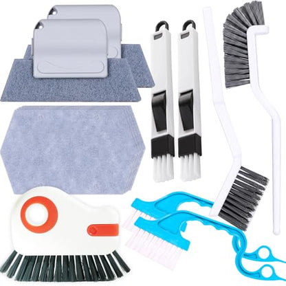 13PCS Window Sill Cleaner Tools - Deep Clean Crevice Cleaning Brush for Window/Door Tracks, Sill, Tile Lines, Kitchen Gunk, Bathroom Counters - size: 13Pcs