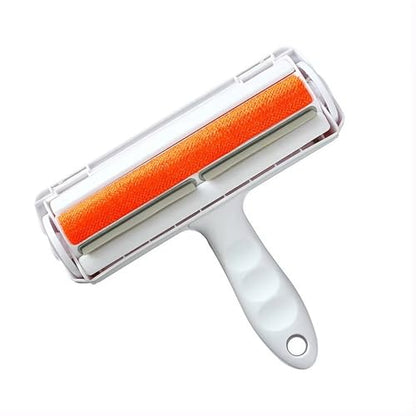 Reusable Pet Hair Remover Roller – Dog & Cat Fur Lint Cleaner for Sofa, Carpet, Bed & Car Seats – No Adhesive Required (White/Orange) - color: White/Orange