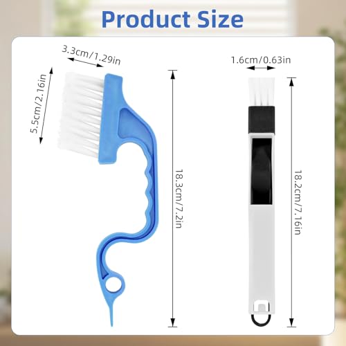 7Pcs Crevice Cleaning Brush, Multifunctional Window Track Cleaning Tools and Window Groove Cleaning Brush, Home Kitchen Bathroom Window Faucets, Easy to Use Cleaner Supplies Tool