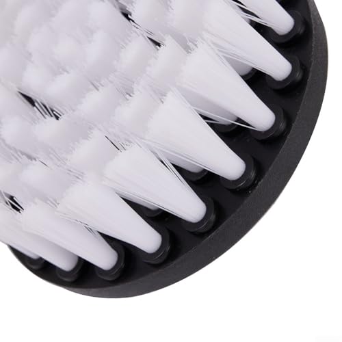 4 Inch Soft Drill Brush Head, High Resistance Nylon Bristles for Deep Cleaning Bathroom Carpet Leather Upholstery Kitchen for Tile Shower Bathtub Wheels Grout Toilet Glass Tire Compatible with Drills