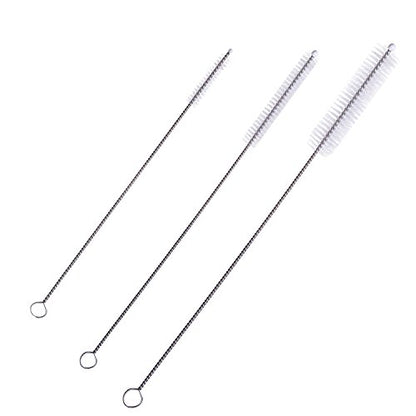 Honbay Straw Cleaner Brushes, nylon bristles stainless steel handle, Nylon Skinny Pipe Tube Cleaner - 20 Piece Value Pack - 6 mm bristles x 7" 175mm long - size: One Size