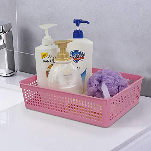Plastic Storage Baskets Tray, Plastic Classroom Basket Rectangle, 6 Pack