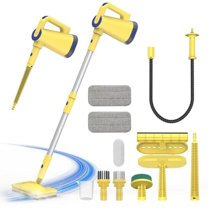Steam Mop & Detachable Handheld Steam Cleaner for Home and Floor Cleaning, 230°F Floor Steamer for Deep Cleaning, 15s Heat-Up with Multi-purpose Attachments Hardwood Floors, Tile,Grout,Furniture