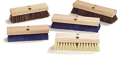 SPARTA Flo-Pac Palmyra Floor Scrubber, Deck Cleaning Brush, Outdoor Broom with Palmyra Bristles for Outdoor Surfaces, 10 Inches, Tan, (Pack of 12)