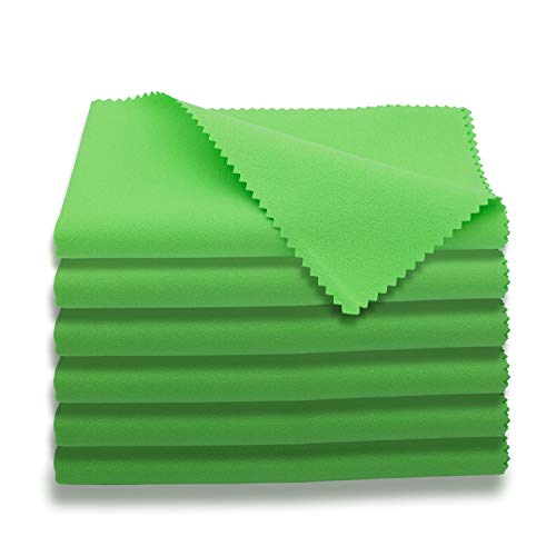 AAwipes Guitar Cloths Microfiber (6-Pack 12"x12" Cloths) Plush Polishing Cloths for Musical Instruments Premium Cleaning Cloths for Guitar Violin Piano Clarinet Trumpet Sax Universal (HCIS-1212-G) - color: Green 6PCS