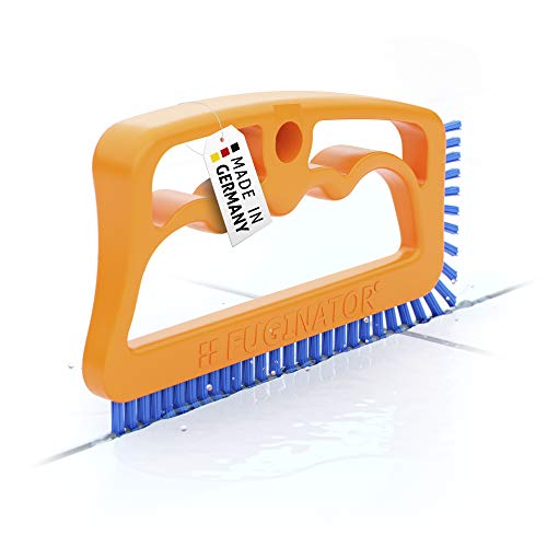 Fuginator Scrub Brush for Tile and Grout: Stiff Nylon Bristle Scrubbing Brush - Bathtub and Shower Scrubber for Floor Joints and Tile Seams - Cleaning Brush (Orange/Blue) - color: Orange/Blue
