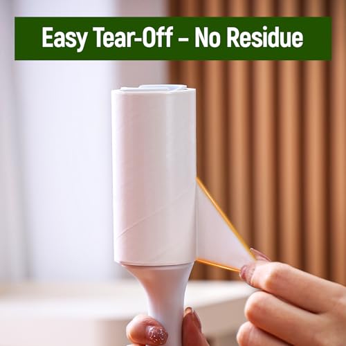 Extra Sticky Lint Roller for Pet Hair – 500 Sheets, Reinforced 2 Handles, Dog & Cat Hair Remover for Clothes, Carpet, Furniture - size: 500Sheets+2 Handles