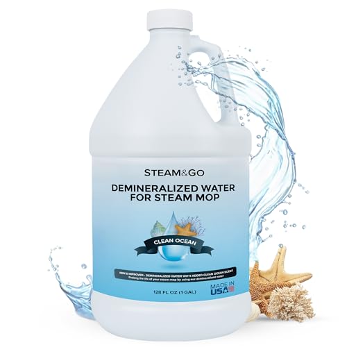 Steam & Go Demineralized Water for Steam Mop – Clean Ocean Scent, 128 fl oz (1 gal) | Scented Floor Cleaner Solution, Ready-to-Use, Compatible with Any Steam Cleaner - size: 1 gallon