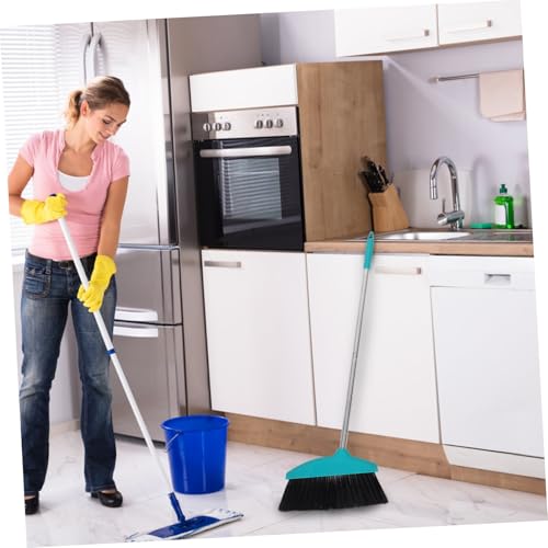 Mobestech Soft Bristle Broom with Long Handle PET Hair Cleaning Broom for Home and Kitchen for Indoor and Outdoor Use