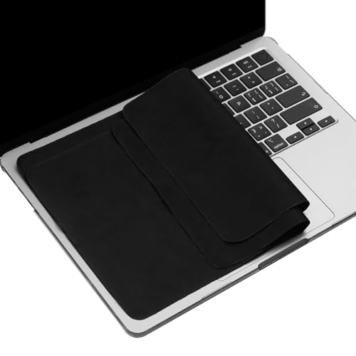 MUBUY-GOL 2 Pack Microfiber Liner Cleaning Cloth 13" with Screen Keyboard Imprint Protection, Laptop Keyboard Protector Compatible with MacBook Neo/Pro/AIR 13" and MacBook Pro 14"-Black - color: Black（2 Pack）, size: 11.4" x 7.7"