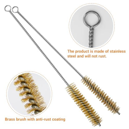 RAWILL 8Pcs Tube Cleaning Brush, Brass Stainless Steel Engine Cleaning Brushes, 12 Inch Long Round Wire Pipe Cleaner for Deep Pipes, Auto Parts, Engine Parts, 8 Sizes - color: 8 PC